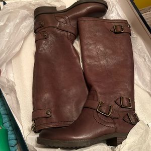 Size 6 brown dark chocolate At-Ella knee boots Arturo Chiang nwt